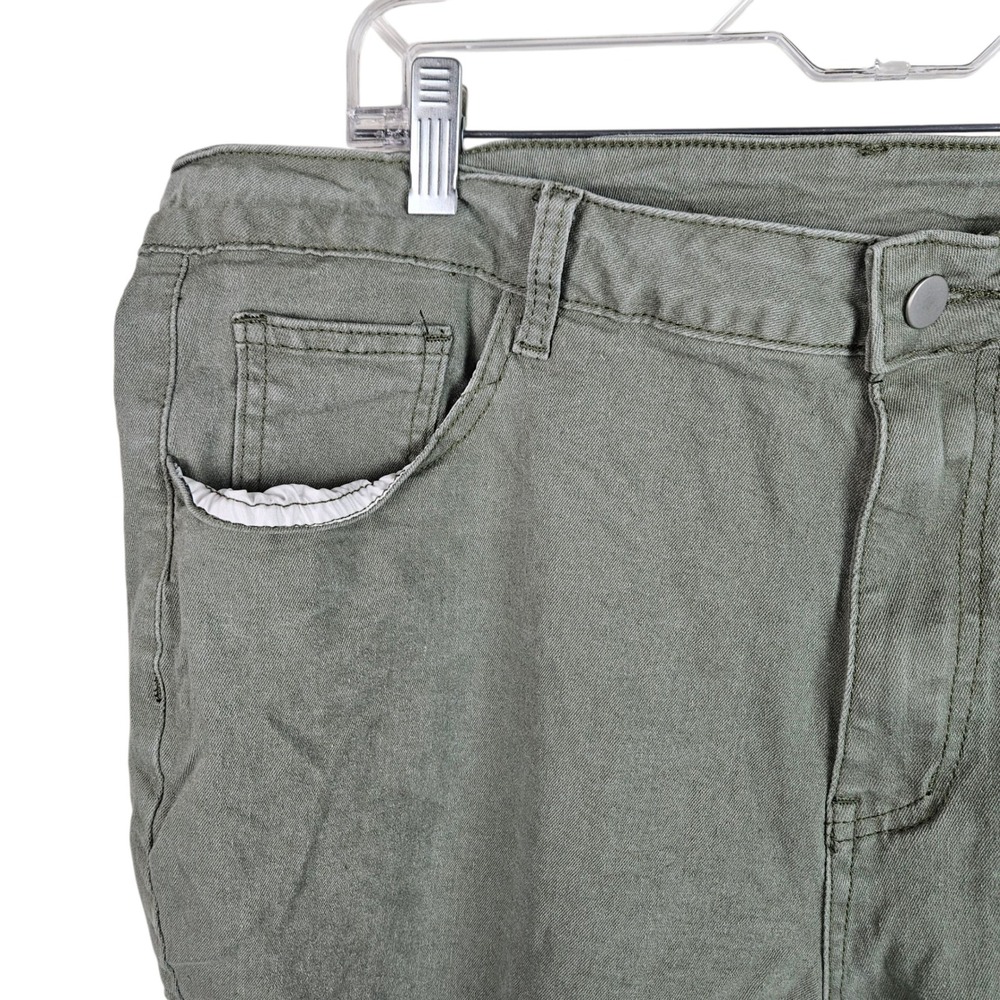 Shein Curve Plus Size 5X US 22‎ Olive Green Denim Jeans Womens Pants - Picture 3 of 9